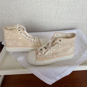 American Eagle Outfitters Cream High-Top Sneakers